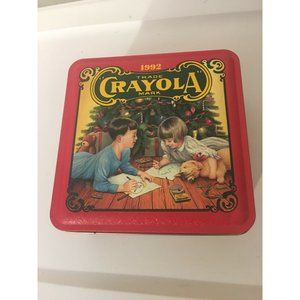 Vtg Crayola Crayon Collectors Tin 64Crayons Plus Bear Ornament 1992 Series First